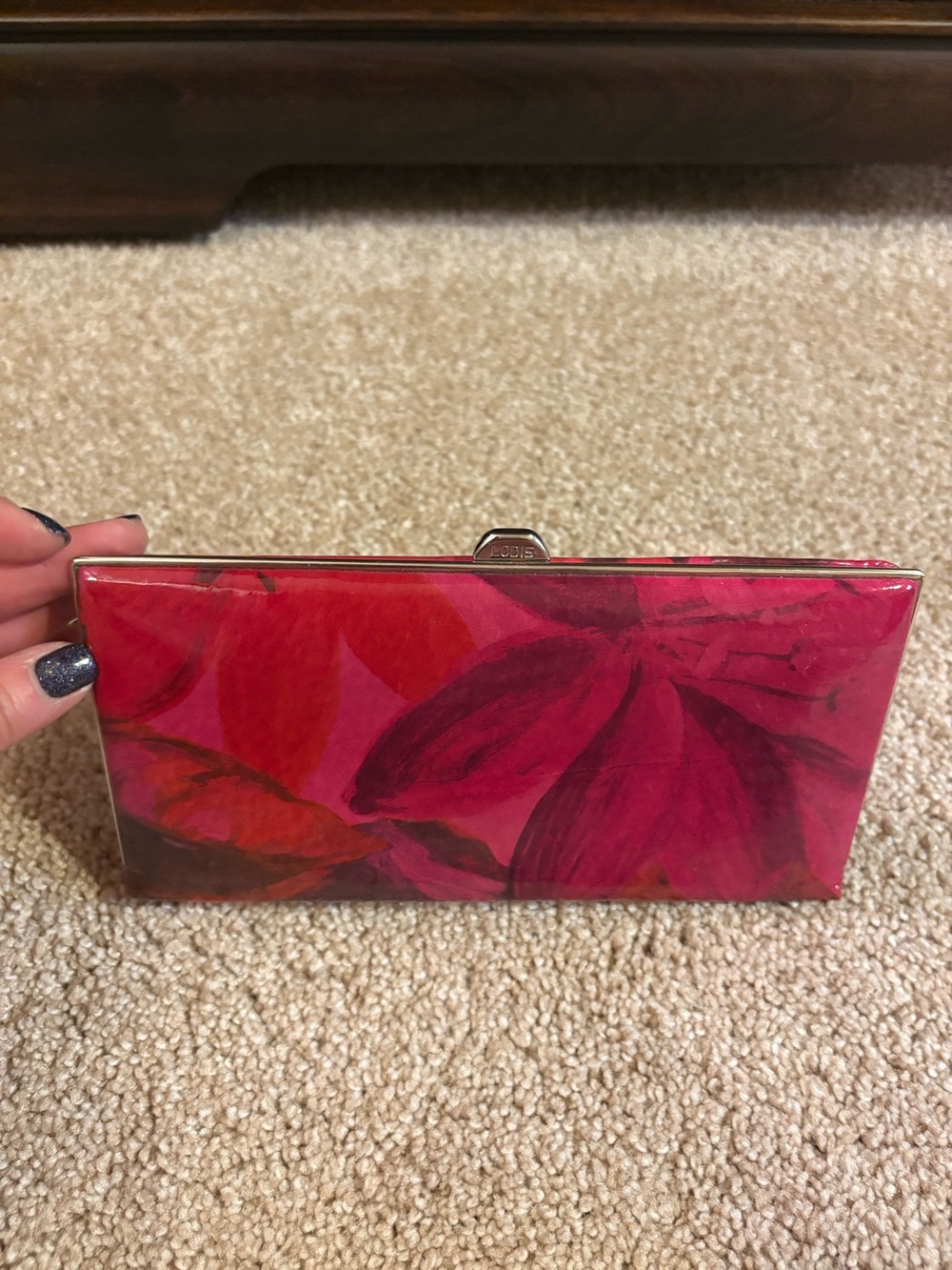 Lodis Wallet Bright Pink Floral Clutch